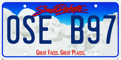 SD license plate 0SEB97