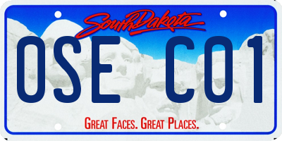 SD license plate 0SEC01