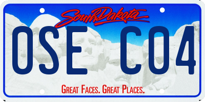 SD license plate 0SEC04