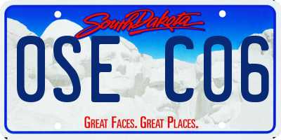 SD license plate 0SEC06