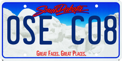 SD license plate 0SEC08
