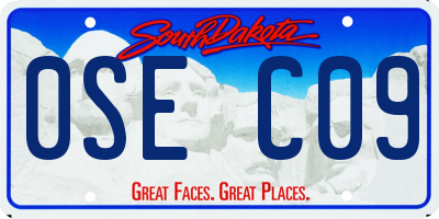SD license plate 0SEC09
