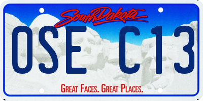 SD license plate 0SEC13