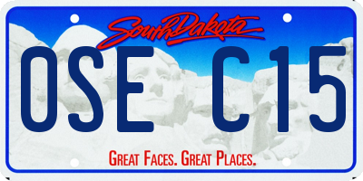 SD license plate 0SEC15