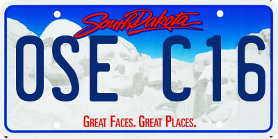 SD license plate 0SEC16