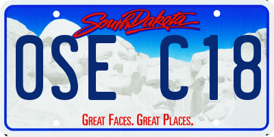 SD license plate 0SEC18