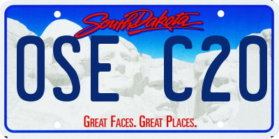 SD license plate 0SEC20