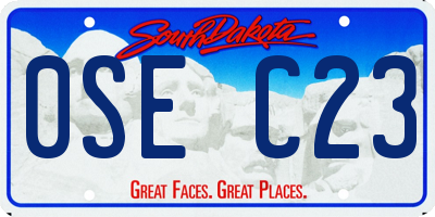 SD license plate 0SEC23