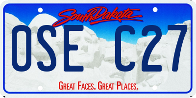 SD license plate 0SEC27
