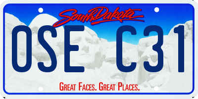 SD license plate 0SEC31