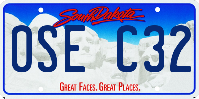 SD license plate 0SEC32