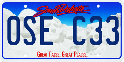 SD license plate 0SEC33