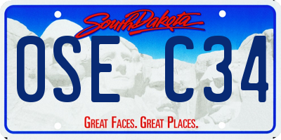 SD license plate 0SEC34
