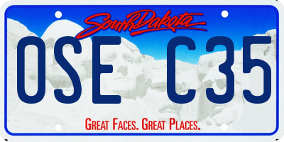 SD license plate 0SEC35