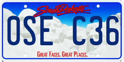 SD license plate 0SEC36
