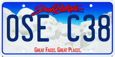 SD license plate 0SEC38