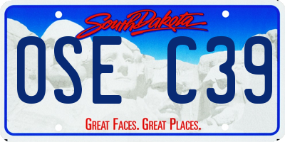 SD license plate 0SEC39