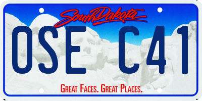 SD license plate 0SEC41