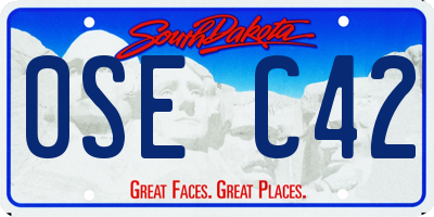 SD license plate 0SEC42
