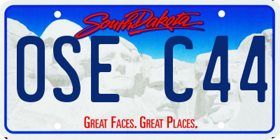 SD license plate 0SEC44