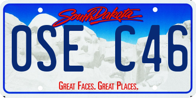 SD license plate 0SEC46