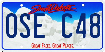 SD license plate 0SEC48