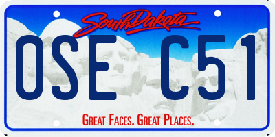 SD license plate 0SEC51