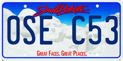SD license plate 0SEC53