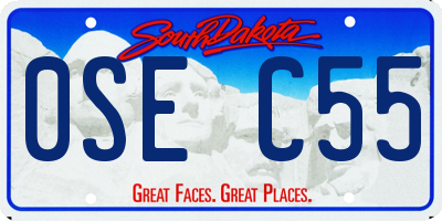 SD license plate 0SEC55