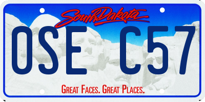 SD license plate 0SEC57