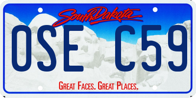 SD license plate 0SEC59