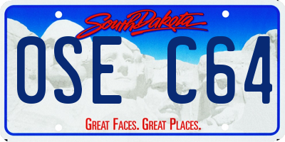 SD license plate 0SEC64