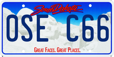 SD license plate 0SEC66