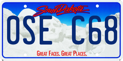 SD license plate 0SEC68