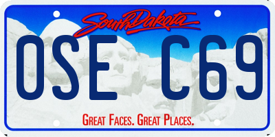 SD license plate 0SEC69