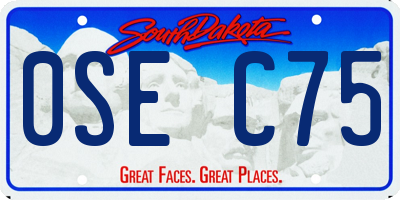 SD license plate 0SEC75