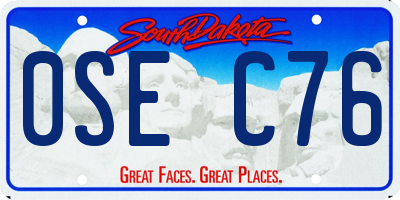 SD license plate 0SEC76