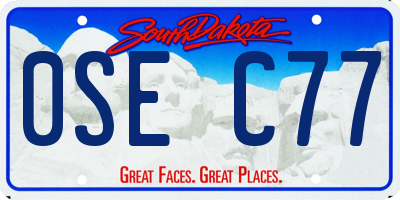 SD license plate 0SEC77