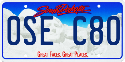 SD license plate 0SEC80
