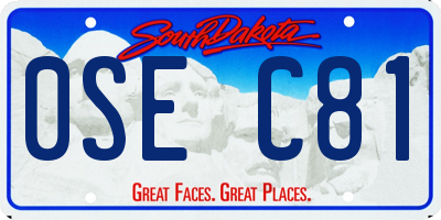 SD license plate 0SEC81