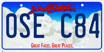 SD license plate 0SEC84