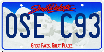 SD license plate 0SEC93