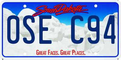 SD license plate 0SEC94