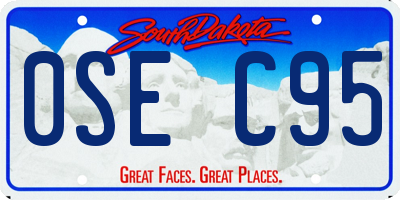 SD license plate 0SEC95