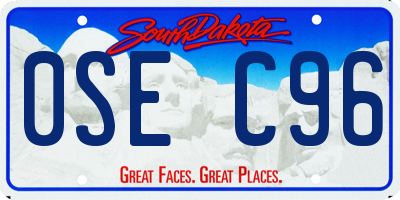 SD license plate 0SEC96
