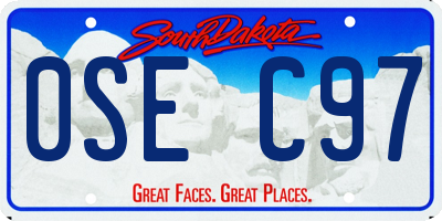 SD license plate 0SEC97