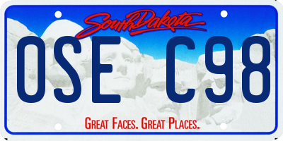 SD license plate 0SEC98