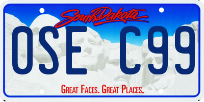 SD license plate 0SEC99