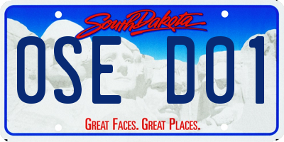 SD license plate 0SED01