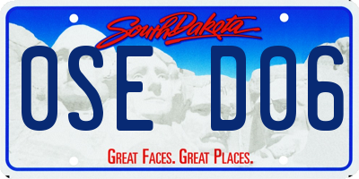 SD license plate 0SED06